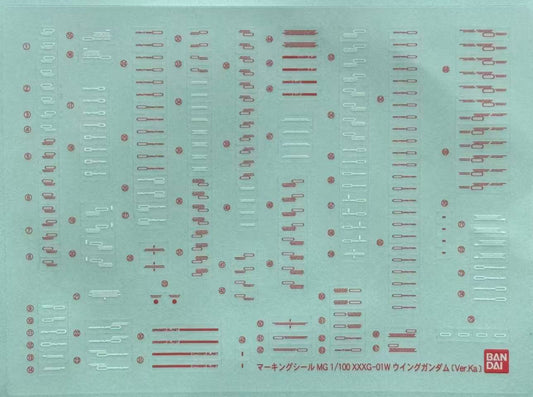 PART - 1/100 MG Wing Gundam Ver. Ka - Runner STICKERS & ACCESSORIES