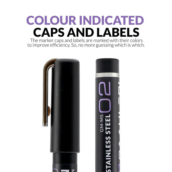 Gaahleri Metallic Series Markers x2 Stainless Steel