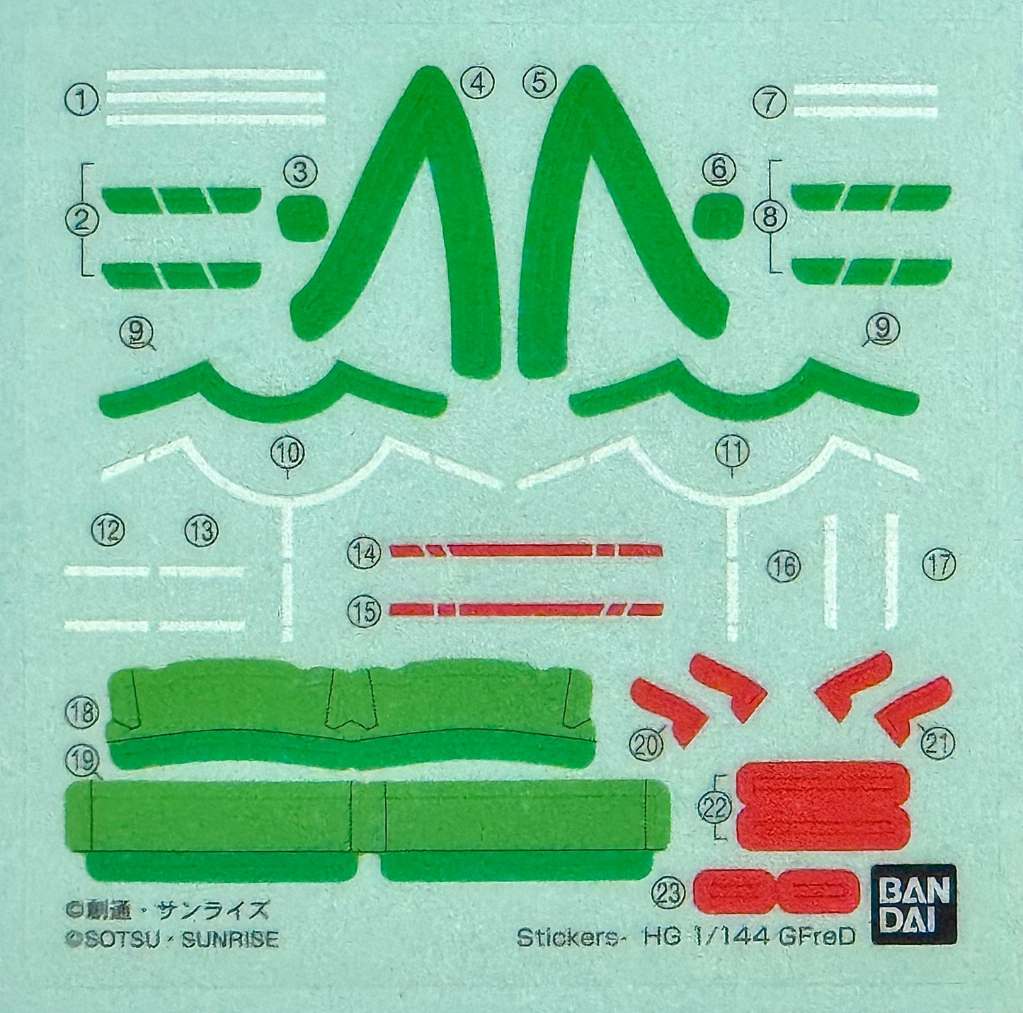 PART - 1/144 HG GQuuuuuuX GFreD - Runners & Stickers