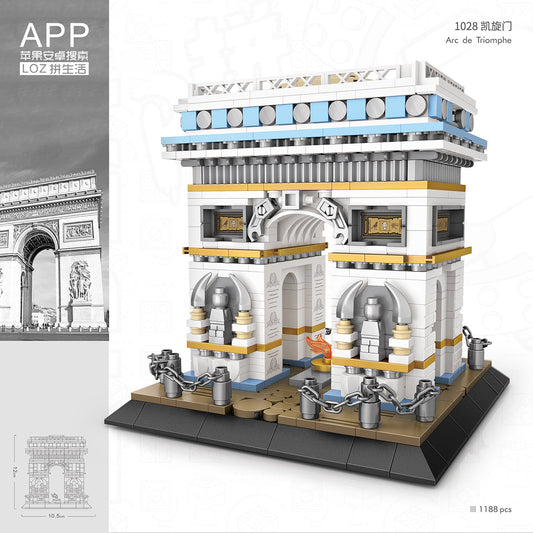 LOZ Mini Block 1028 Arc de Triomphe - 1188 Pcs Model Bricks Building Blocks