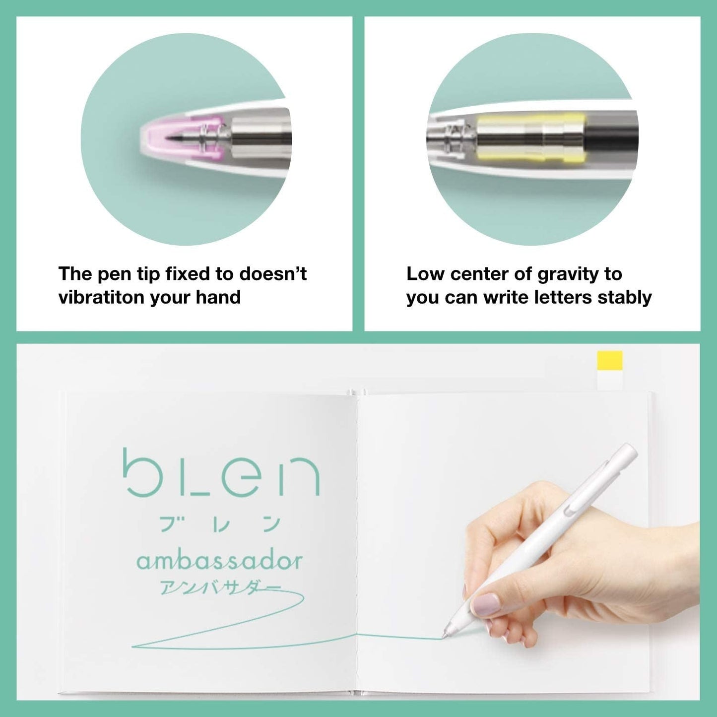 BLEN Stress Free Ballpoint pen 0.5mm White Barrel/Blue Ink ZEBRA 1.99 OEShop