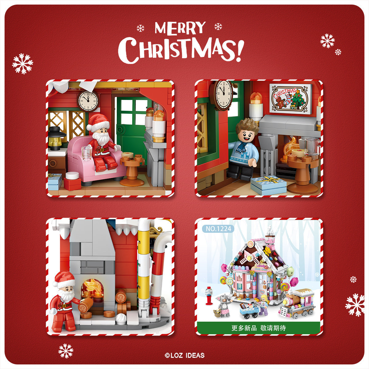 LOZ Mini Block 1223 Christmas House - 788 Pcs Model Bricks Building Blocks