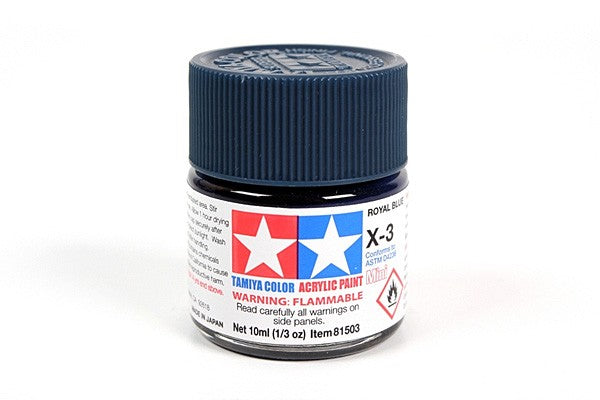 TAMIYA 81503 ACRYLIC MINI X-3 ROYAL BLUE 10ml Tamiya 1.85 OEShop