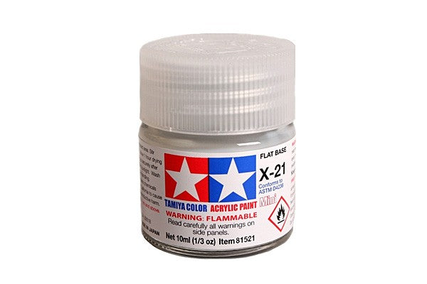 TAMIYA 81521 ACRYLIC MINI X-21 FLAT BASE 10ml Tamiya 1.85 OEShop