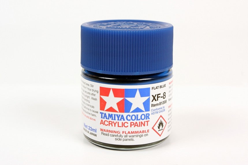 TAMIYA 81708 ACRYLIC MINI XF-8 FLAT BLUE 10ml Tamiya 1.85 OEShop