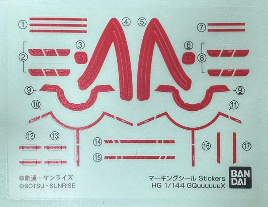 PART - 1/144 HG GQuuuuuuX (Mobile Suit Gundam: GQuuuuuuX) - Runners & Stickers