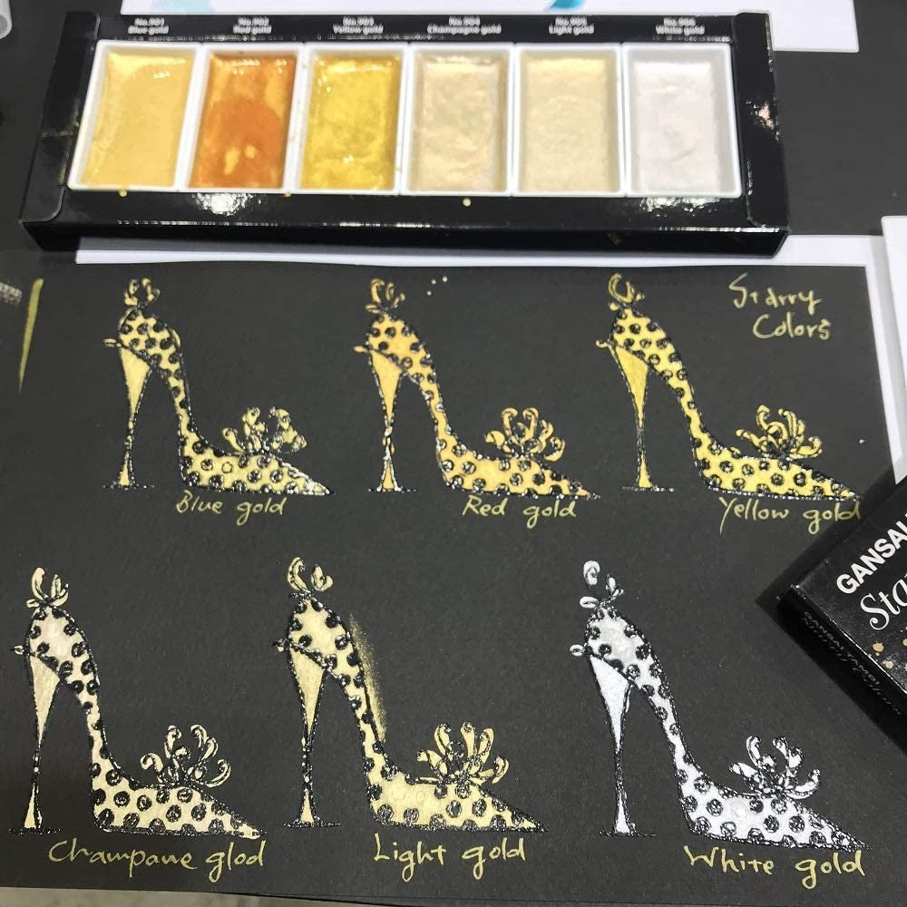 Kuretake Gansai Tambi Starry Colors 6 Metallic Paints Set MC20SC/6V Kuretake 13.98 OEShop