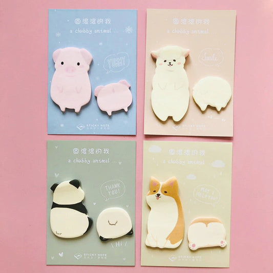 Card Lover Sticky Notes A Chubby Animal Set Of 4 OEShop 3.99 OEShop
