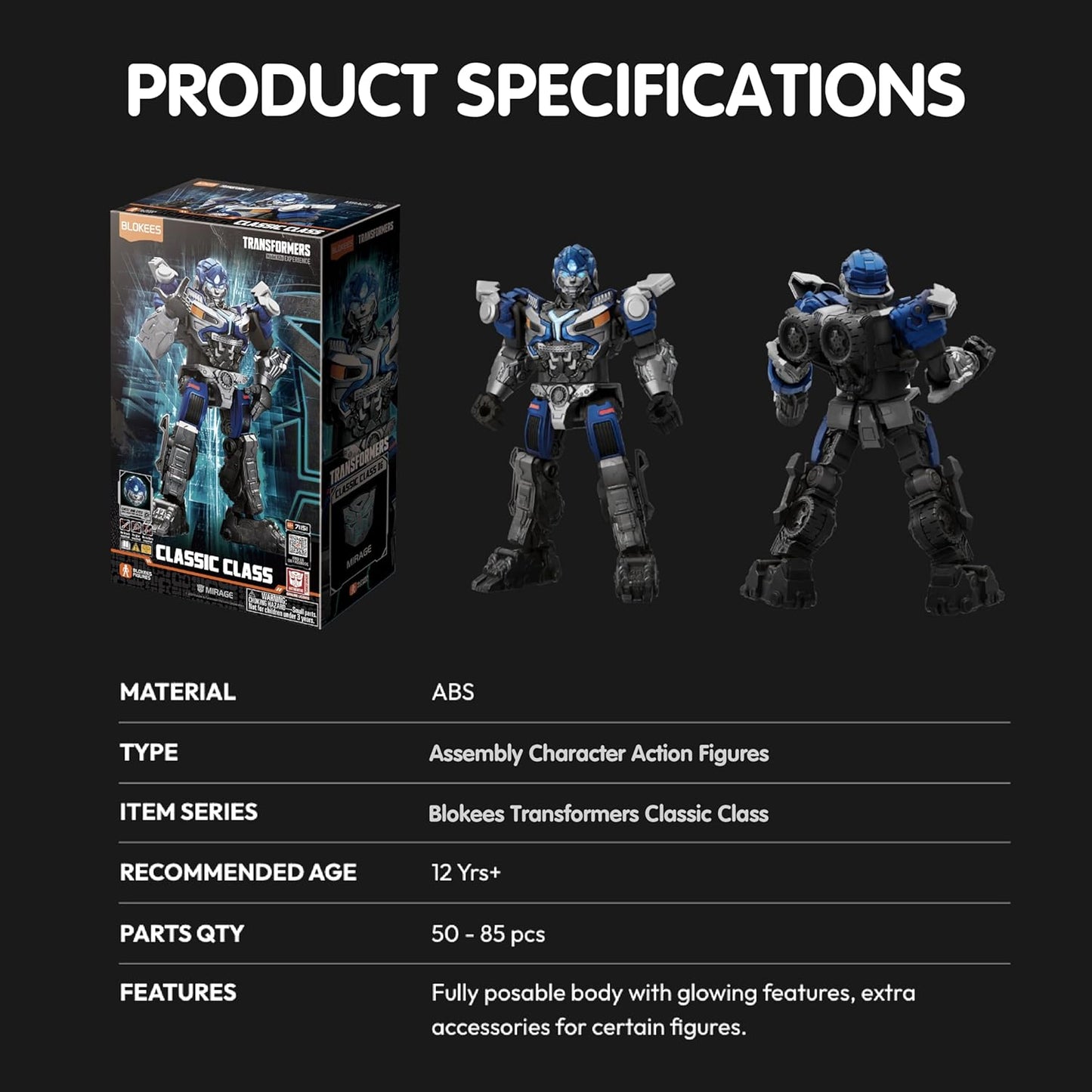 Blokees Transformers Classic Class 06 Mirage Action Figure Model Kit