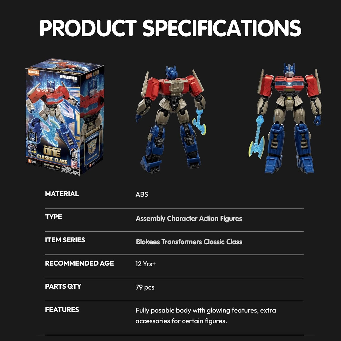Blokees Transformers Classic Class 11 - Transformers Optimus Prime (ONE Movie) Action Figure Model Kit