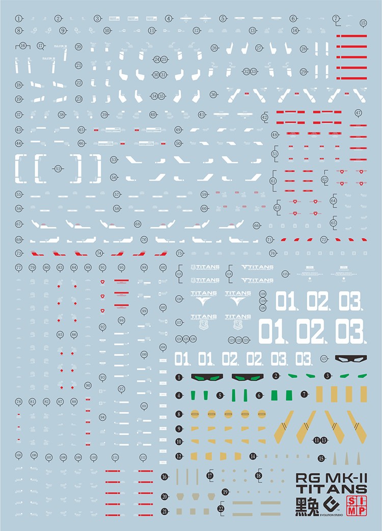 EVO - RG Gundam MK-II (Titans) E-RG07 Evolution Studio Decals Evolution Studio 3.59 OEShop