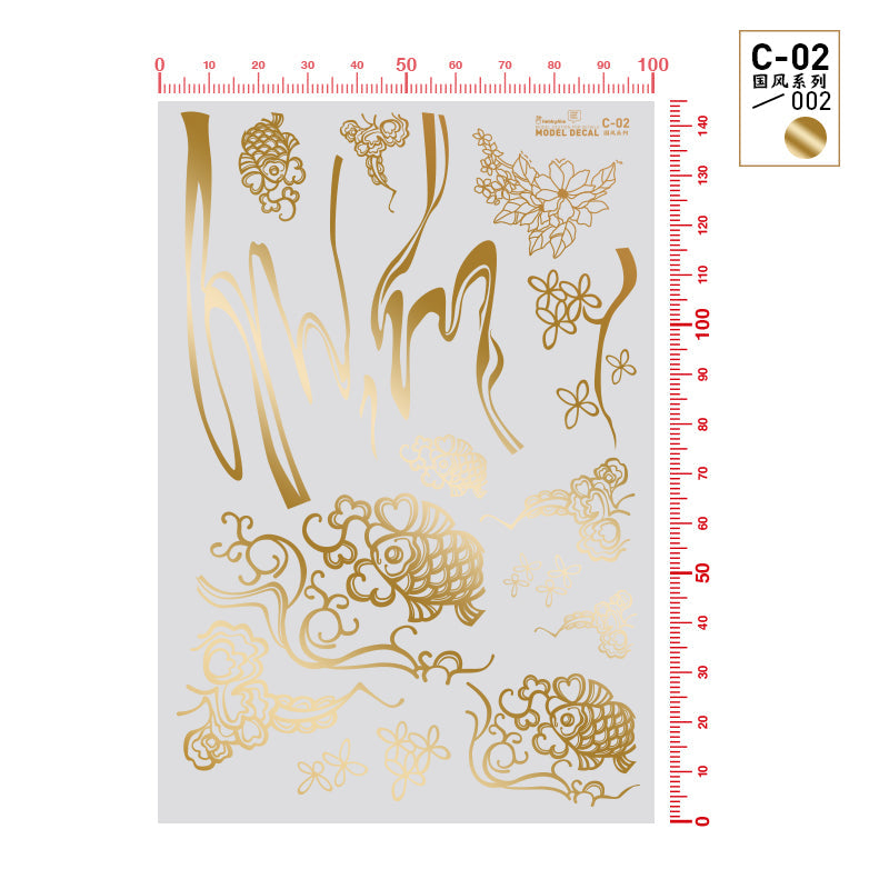 HobbyMio C-02 Model Decals National Style Series Metallic Color
