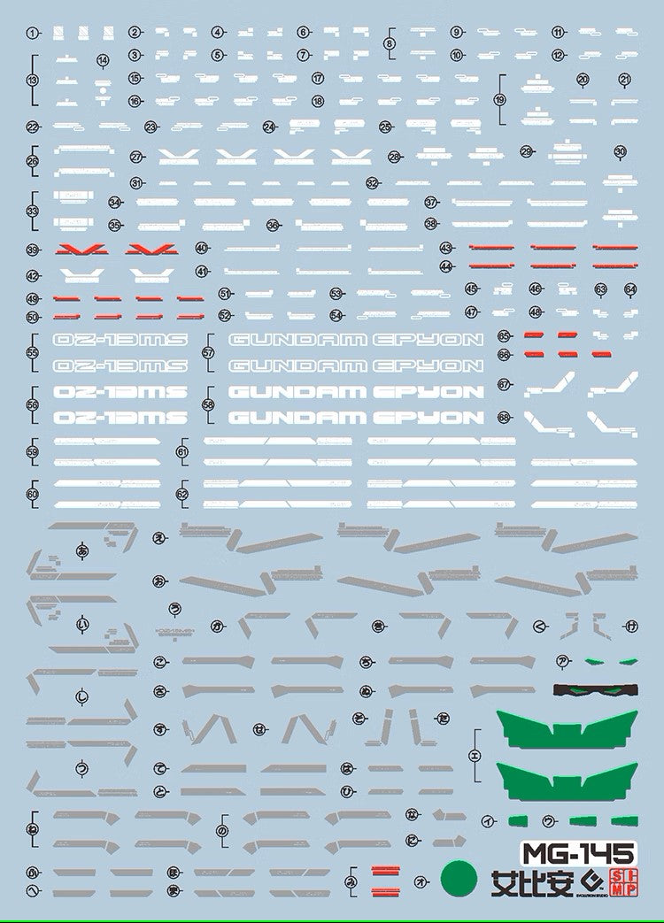EVO - E-MG145 (UV) MG Gundam Epyon Evolution Studio Decals