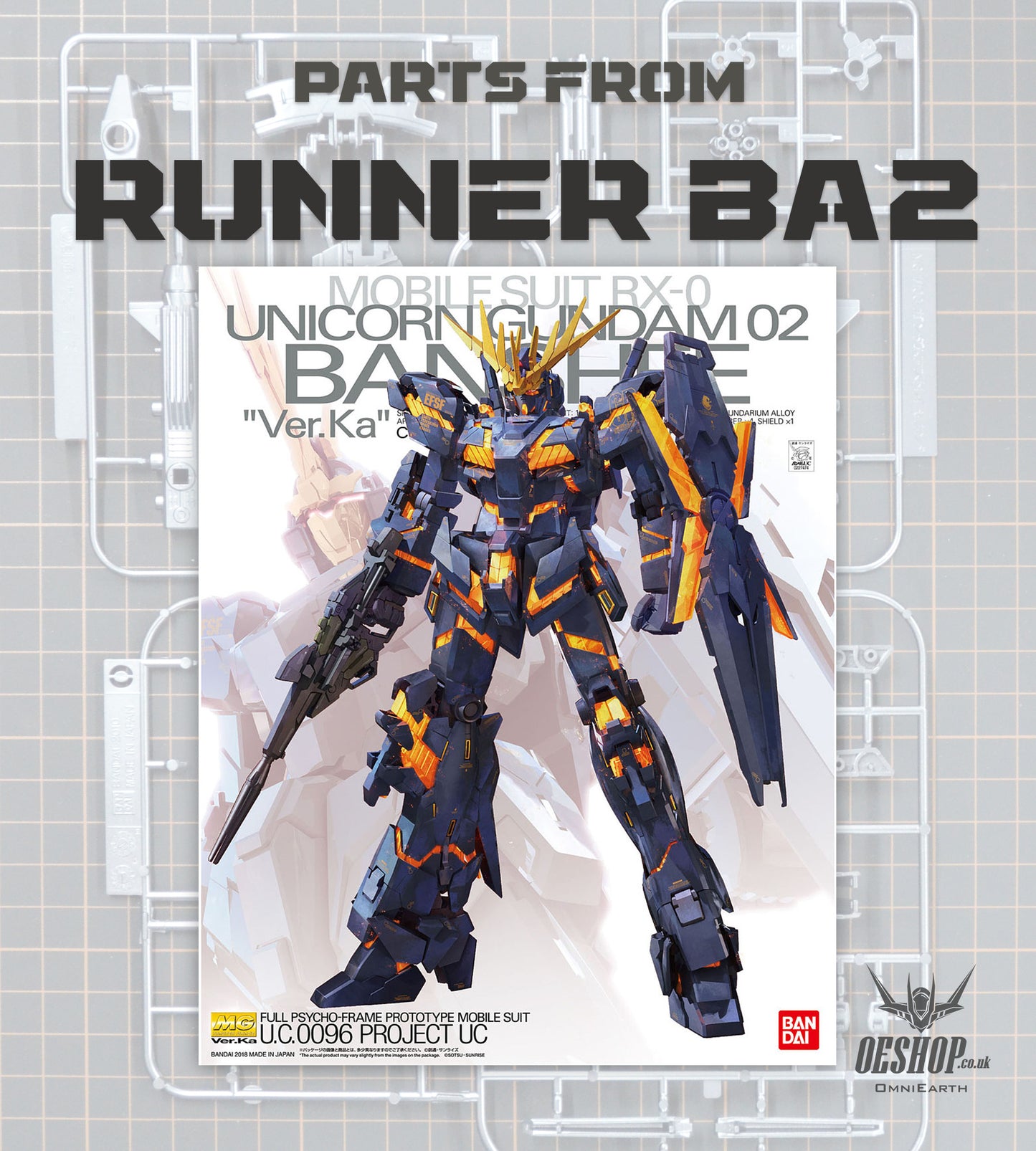 PART - 1/100 MG Unicorn Gundam 02 Banshee Ver.Ka - Runner BA2