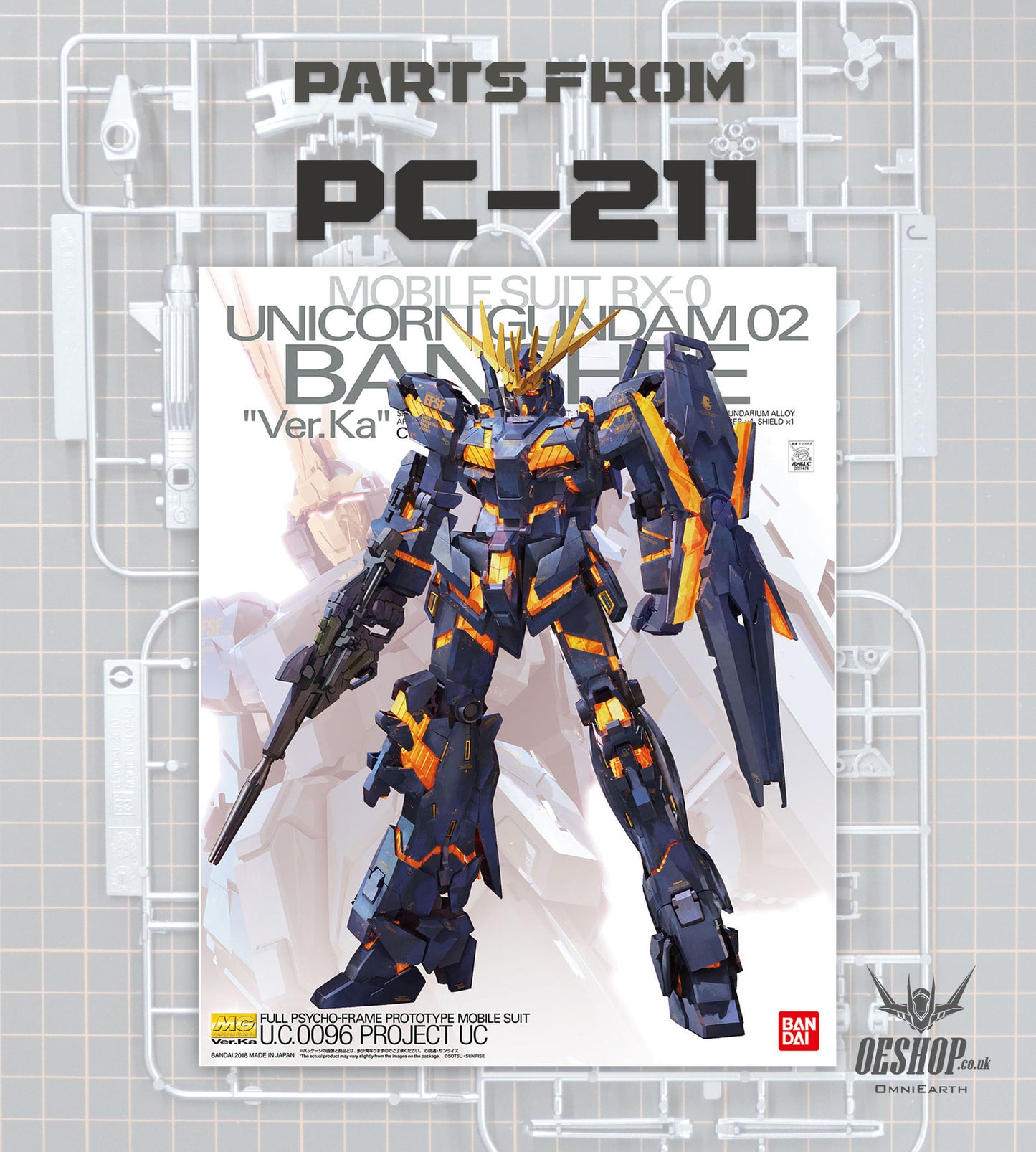 PART - 1/100 MG Unicorn Gundam 02 Banshee Ver.Ka - Runner PC-211