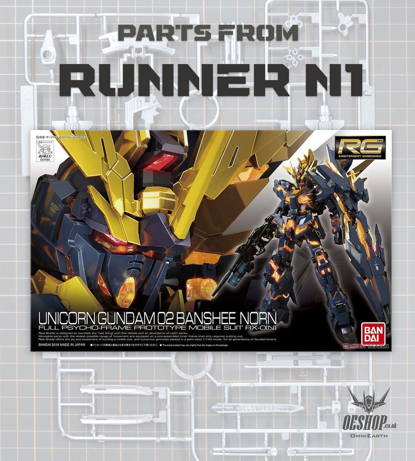 PART - 1/144 RG 27 Unicorn Gundam 02 Banshee Norn - Runner N1