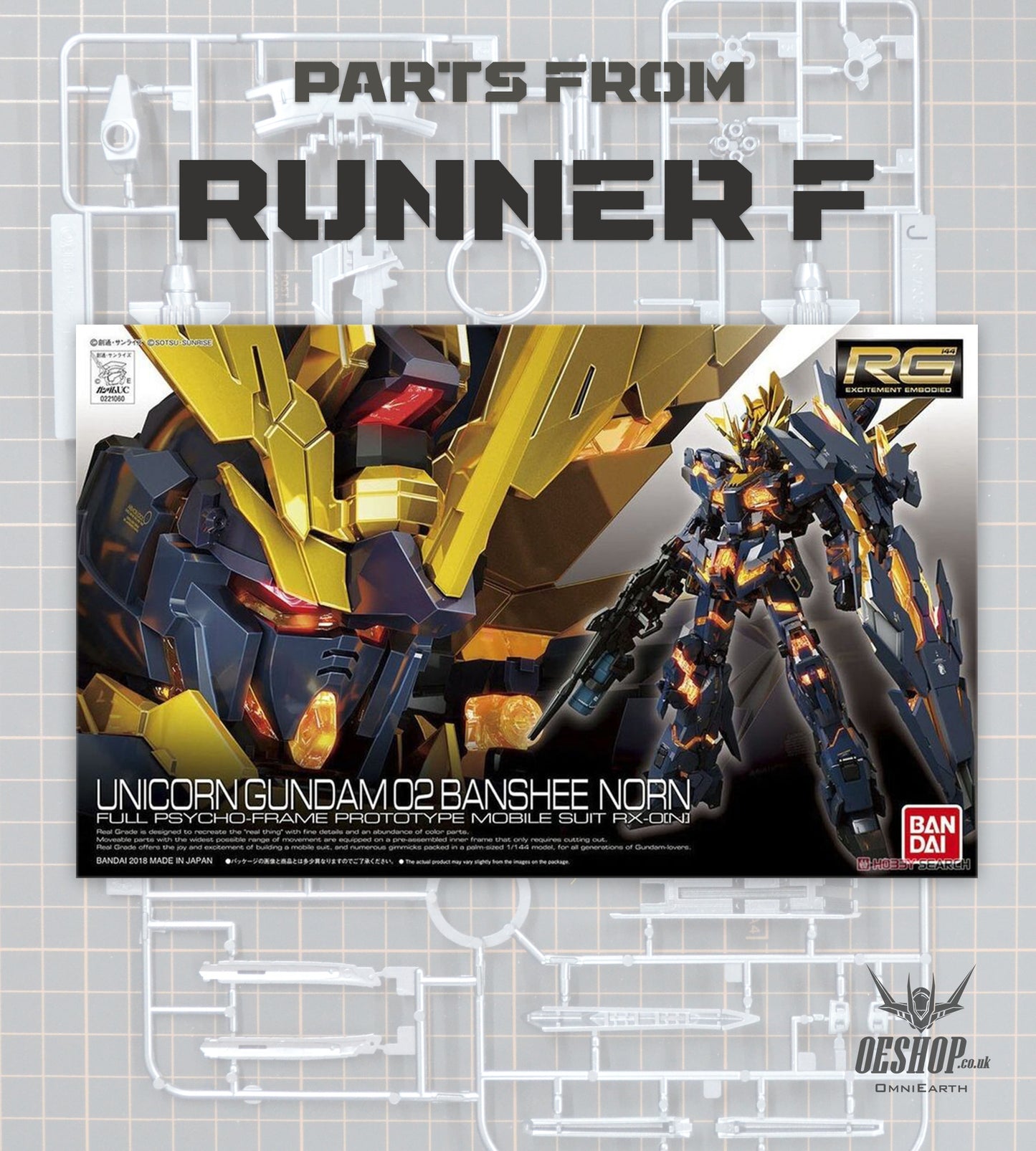 PART - 1/144 RG 27 Unicorn Gundam 02 Banshee Norn - Runner F