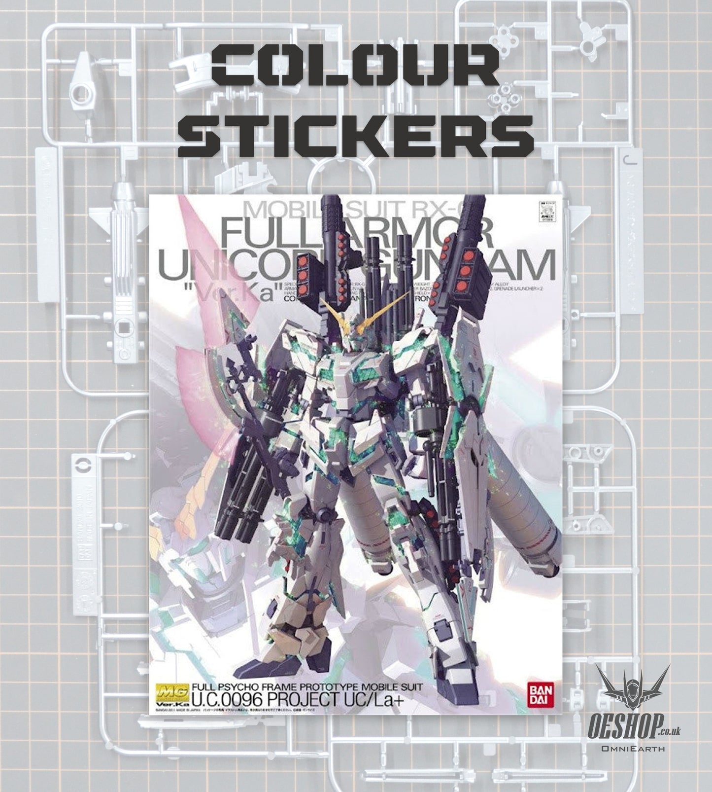PART - 1/100 MG Full Armor Unicorn Gundam Ver.ka - Colour Stickers
