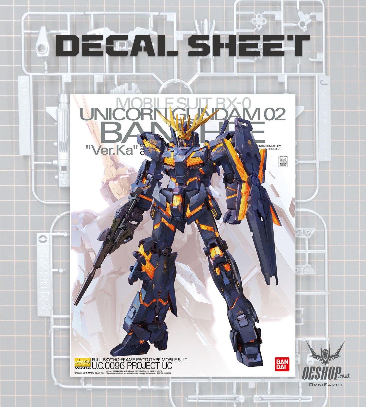 PART - 1/100 MG Unicorn Gundam 02 Banshee Ver.Ka - Water Transfer Decals