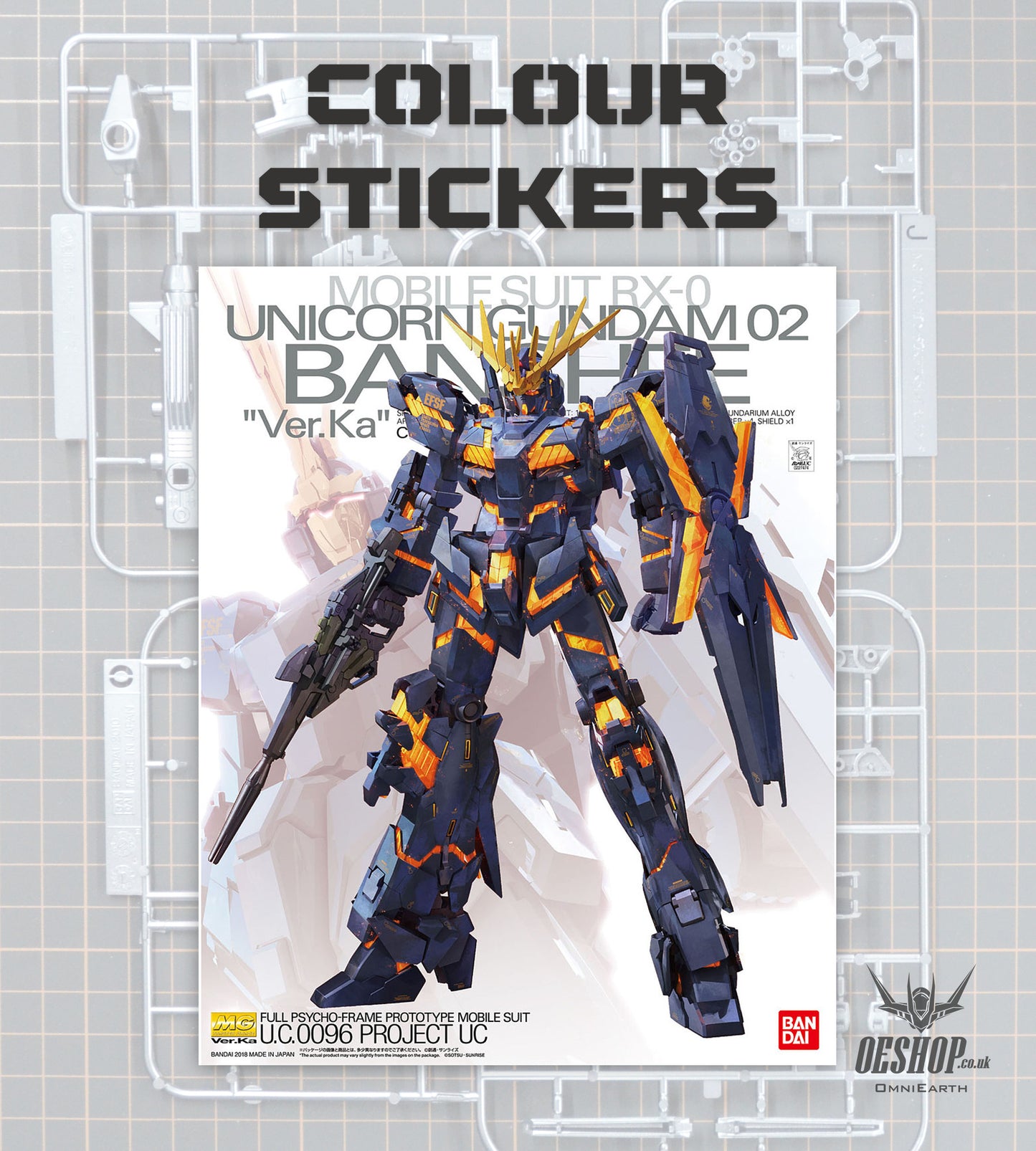 PART - 1/100 MG Unicorn Gundam 02 Banshee Ver.Ka - Colour Stickers