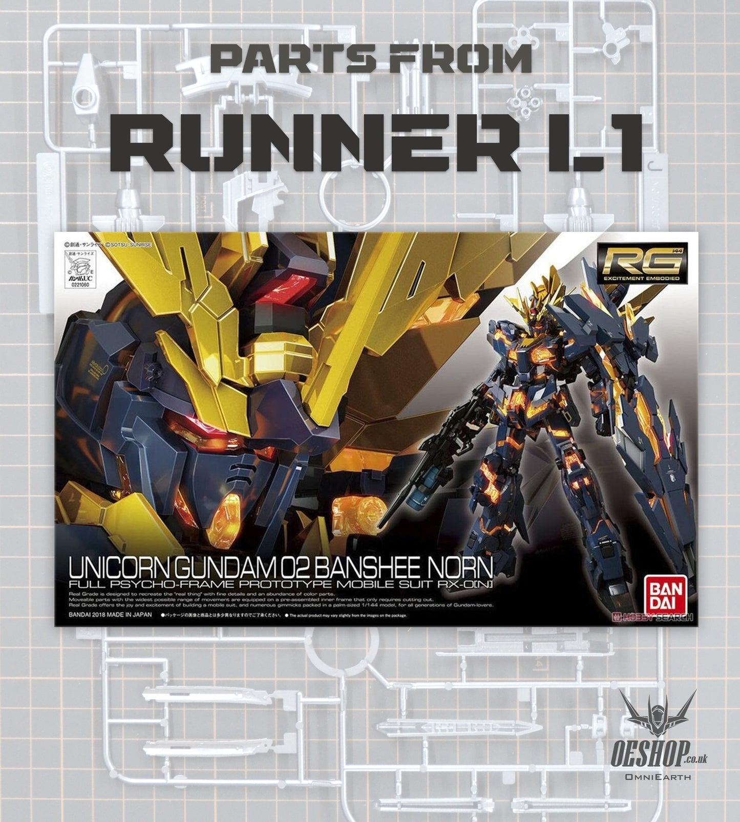 PART - 1/144 RG 27 Unicorn Gundam 02 Banshee Norn - Runner L1