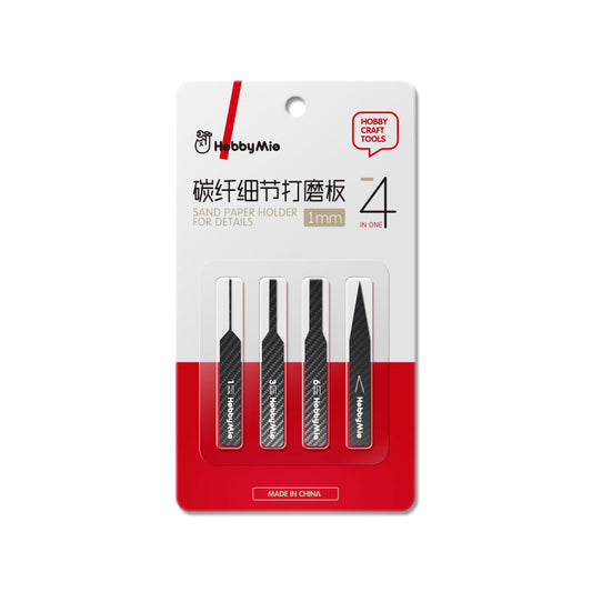 HobbyMio Lrregular Carbon Fiber Sandpaper Holder Set for Details 1 mm