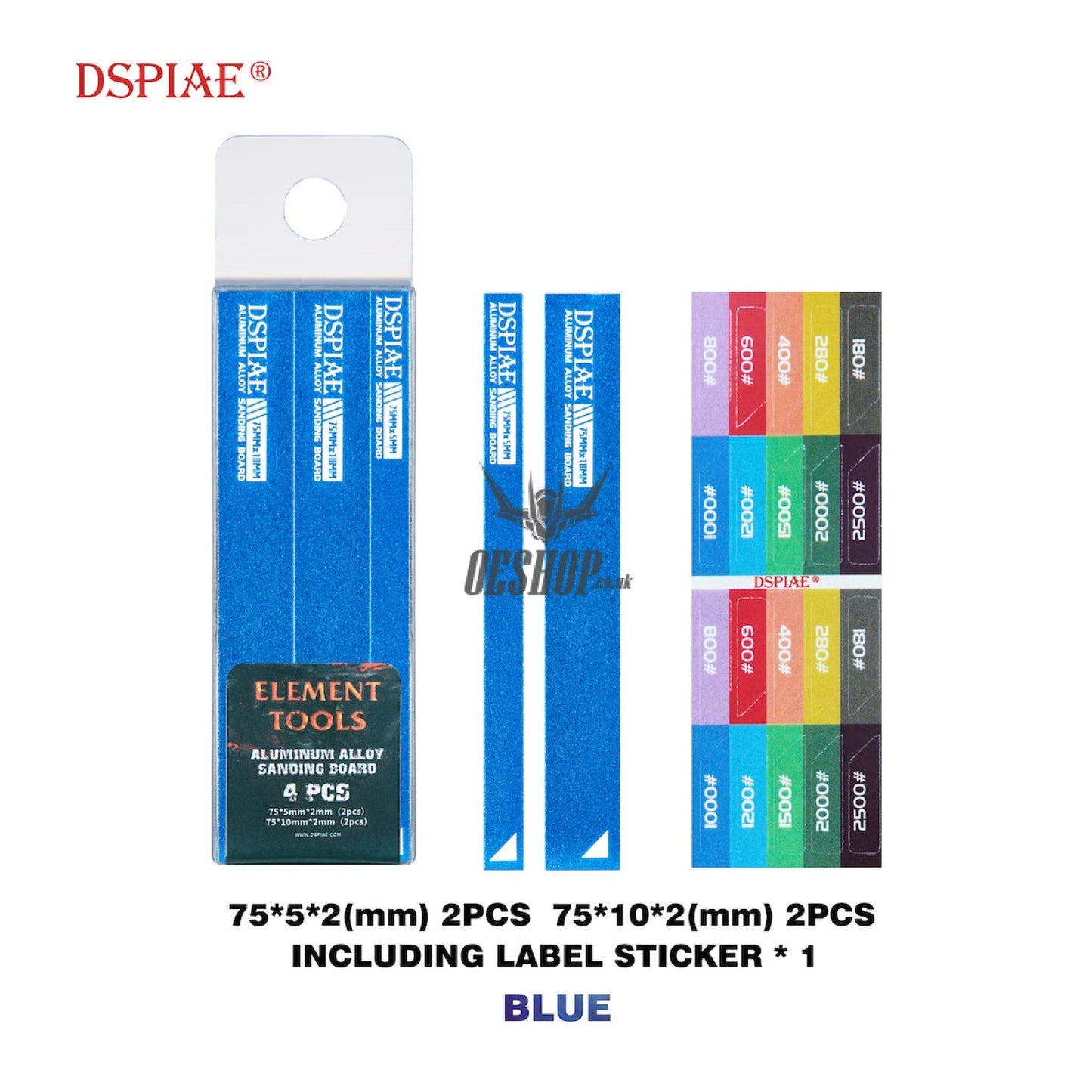 Dspiae As Aluminum Alloy Sanding Board As-Bl15 (4Pcs)