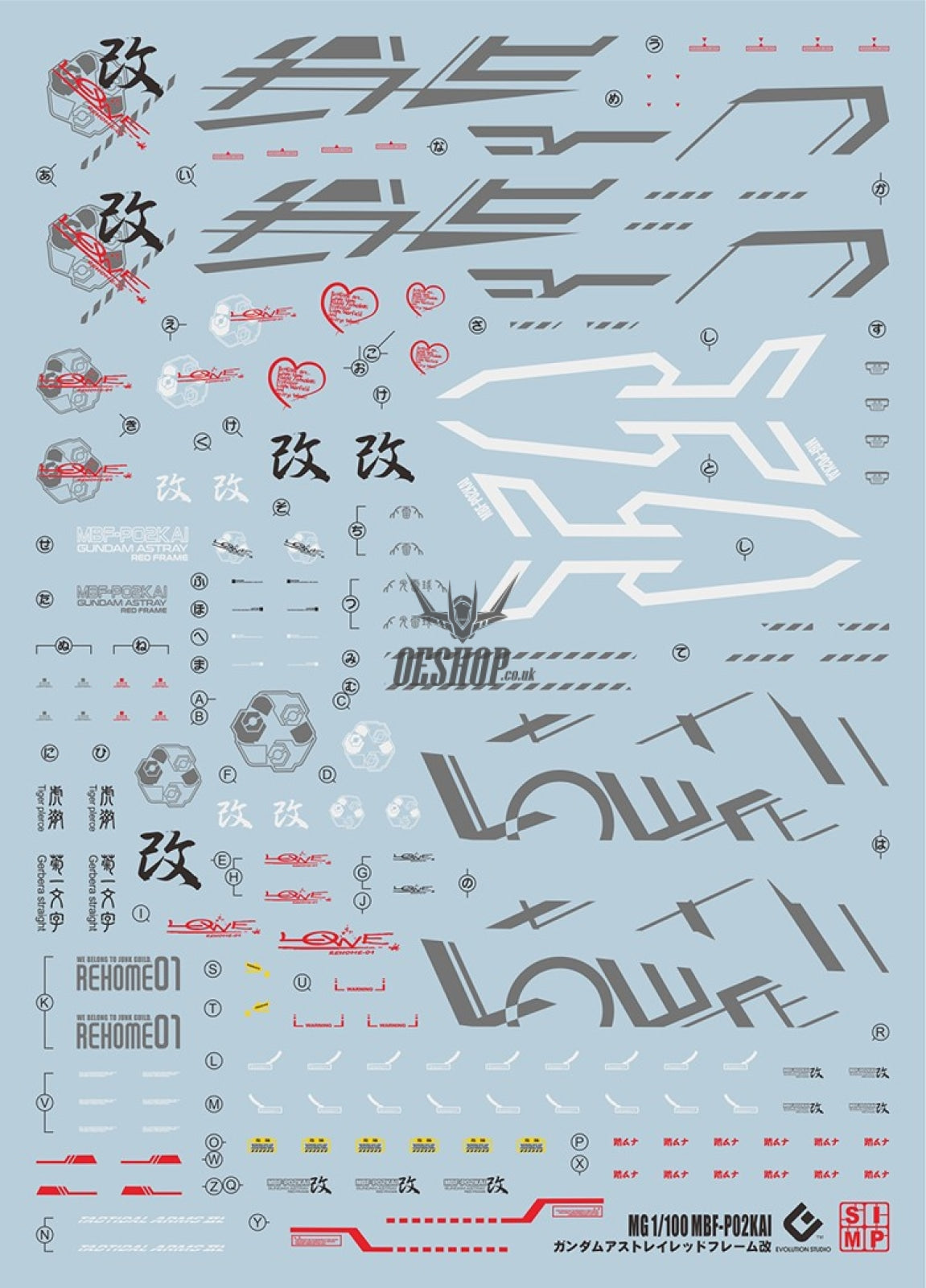 EVO - MG Gundam Astray Red Frame Kai E-MG129 Evolution Studio Decals Evolution Studio 3.59 OEShop