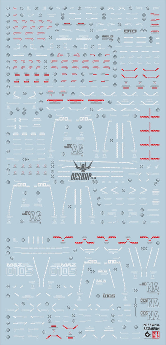 Evo -E-Mg196 (Uv) Mg Zz Gundam+Expansion Evolution Studio Decals