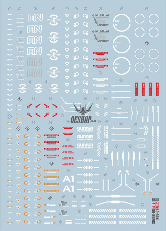 Evo - E-Mg209 (Uv) Mg Gunner Zaku Warrior Evolution Studio Decal Decals