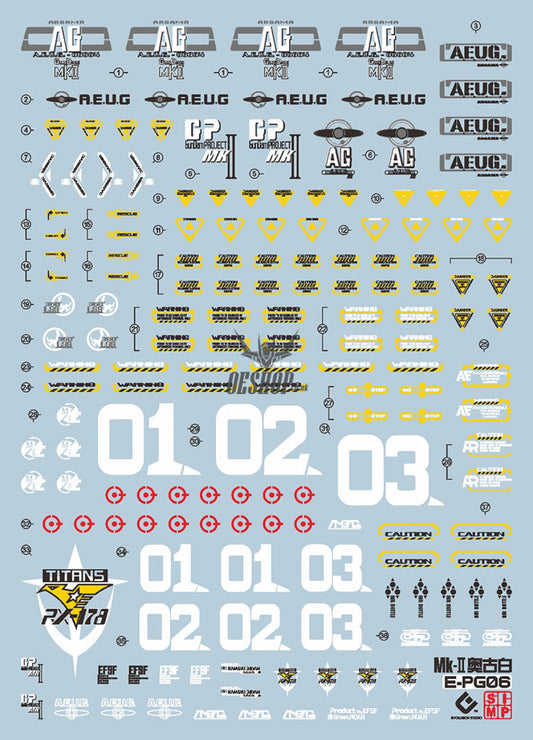 Evo - E-Pg06 (Uv) Pg Mk-Ii (A.e.u.g) White Evolution Studio Decals
