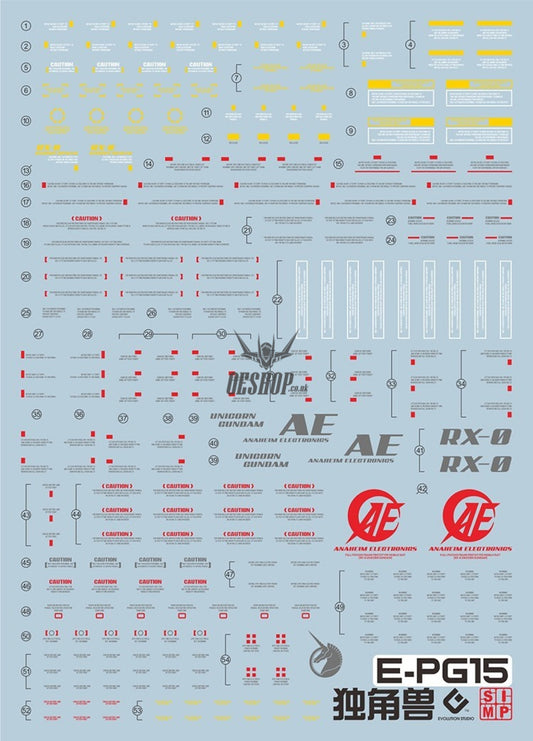 EVO - PG Unicorn Gundam E-PG15 Evolution Studio Decals Evolution Studio 3.59 OEShop