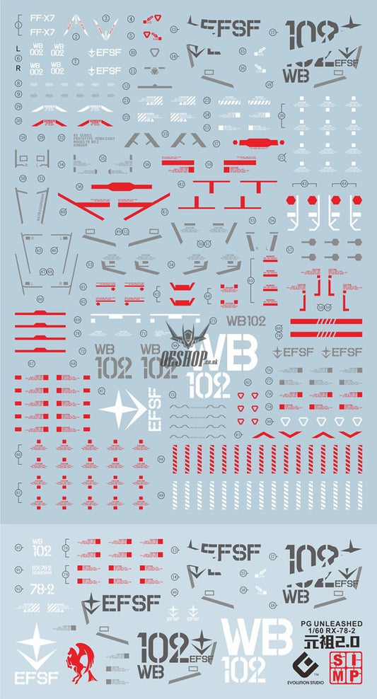 EVO - PG Unleashed RX-78-2 Gundam E-PG20 Evolution Studio Decals Evolution Studio 4.48 OEShop