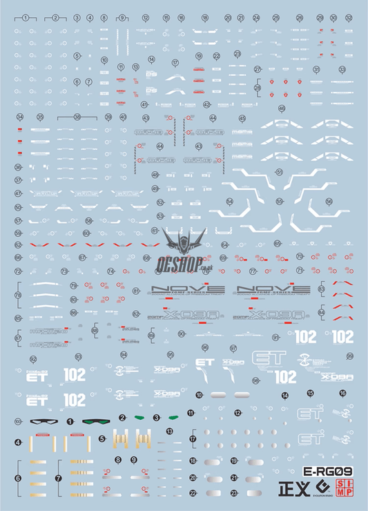 Evo - E-Rg09 Rg Justice Gundam Evolution Studio Decals