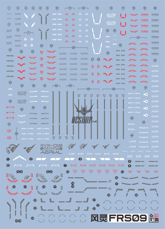 Evo - Fm - Frs09 (Uv) 1/100 Full Mechanics Gundam Aerial Evolution Studio Decals