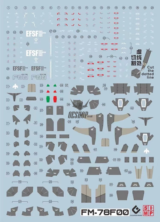 Evo- Fm78F00 (Uv) Fm Rx-78F00 Evolution Studio Decals