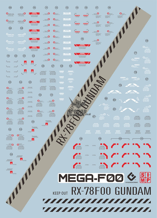 Evo - Mega-F00 (Uv) 1/48 Mega Size Rx-78F00 Evolution Studio Decals