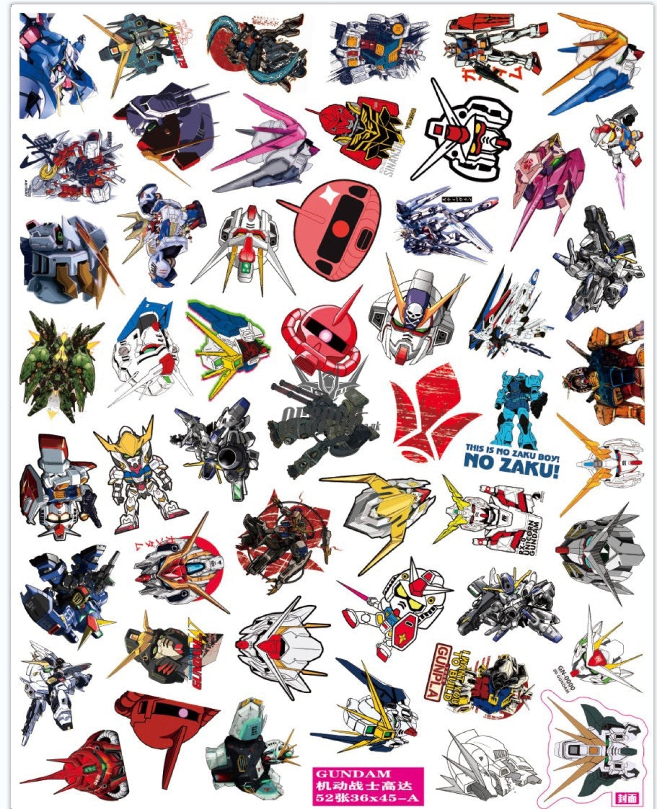 Gundam Pvc Waterproof Sticker C