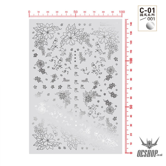 HobbyMio C-01 Model Decals National Style Series Metallic Color Decals