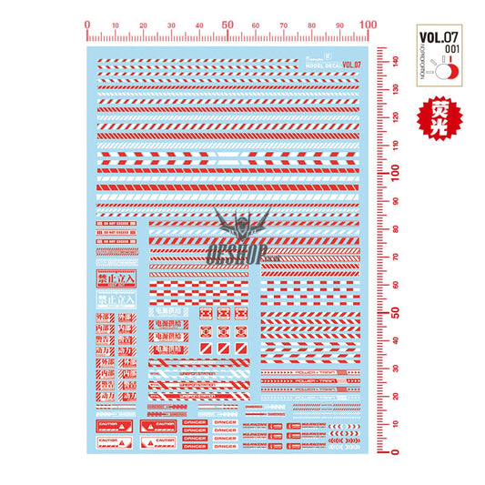 Hobbymio Vol.07 Model Uv Decals Safety Warning Strip Vol.07/001