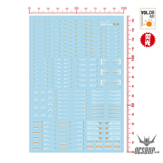 Hobbymio Vol.08 Model Decals General Warning Symbols With Uv Options Vol.08/0011100(Uv)