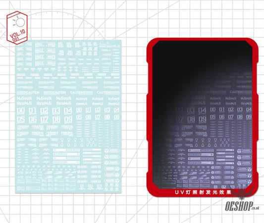 Hobbymio Vol.10 Model Decals Universal For Scale 1/100 & 1/144 Gundam With Uv Options
