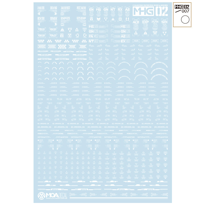 HobbyMio MHG02 Model Decals 1/144 Universal Warning Label With UV Options