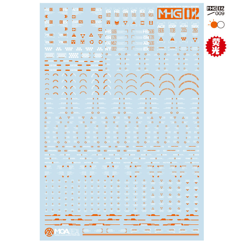 HobbyMio MHG02 Model Decals 1/144 Universal Warning Label With UV Options