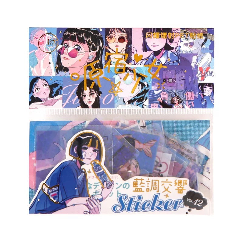 Moore Harajuku Girl Stickers (40 pieces)