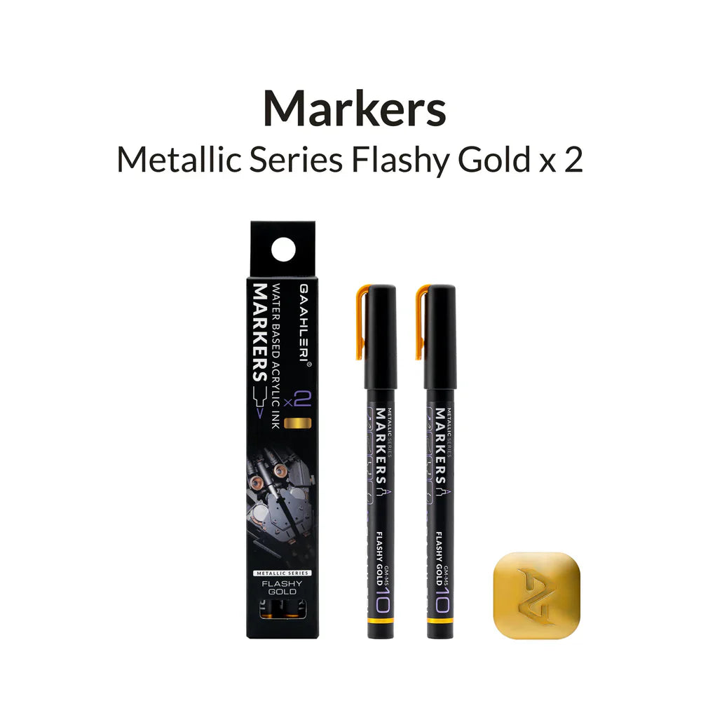 Gaahleri Metallic Series Markers x2 Flashy Gold