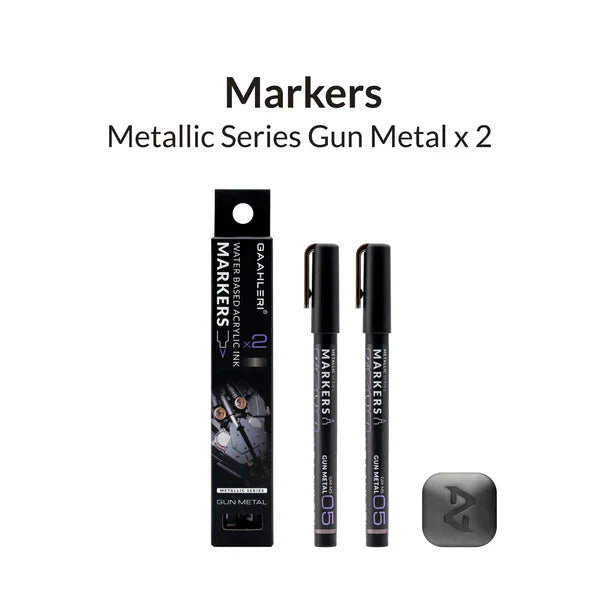 Gaahleri Metallic Series Markers x2 Gun Metal