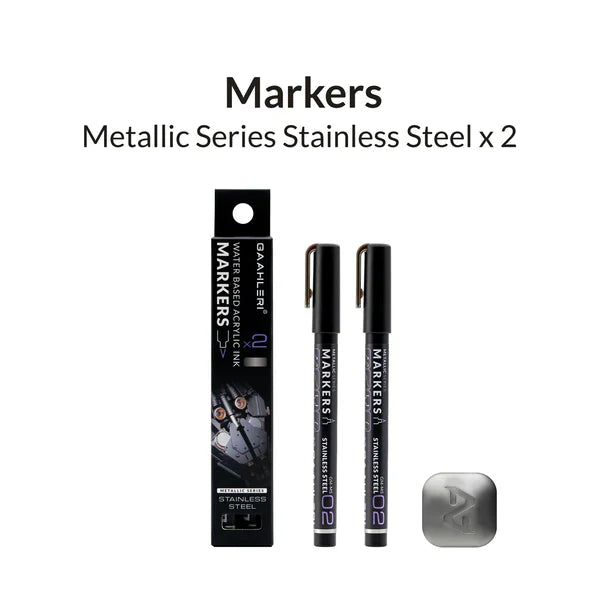Gaahleri Metallic Series Markers x2 Stainless Steel