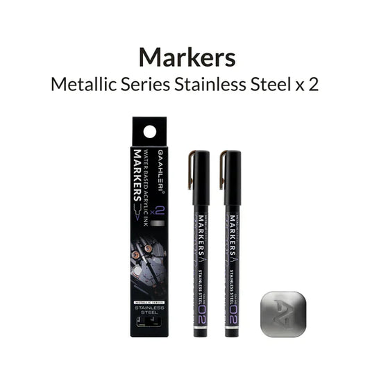 Gaahleri Metallic Series Markers x2 Stainless Steel