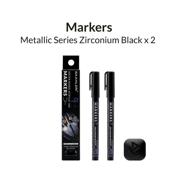 Gaahleri Metallic Series Markers x2 Zirconium Black